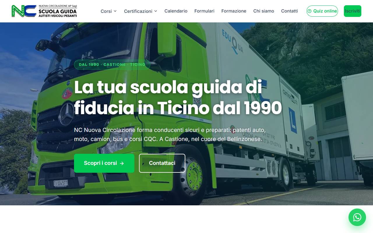 Anteprima del sito: Nuova circolazione AP Sagl