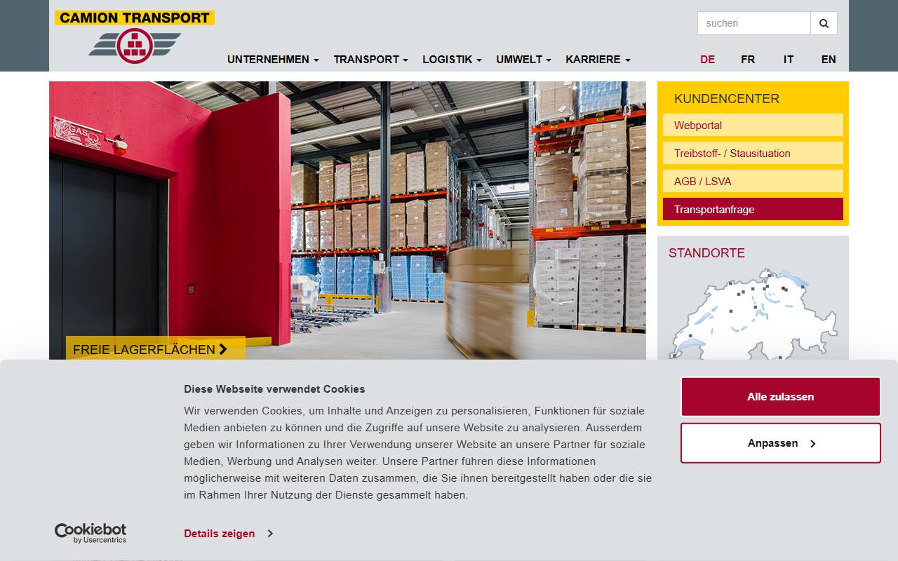 Anteprima del sito: Camion-Transport SA Wil CT