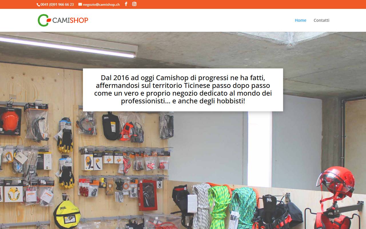 Anteprima del sito: CAMISHOP SAGL