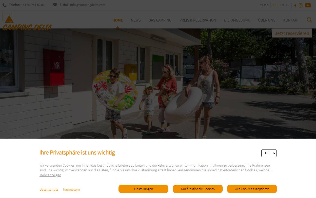 Anteprima del sito: Camping Delta SA