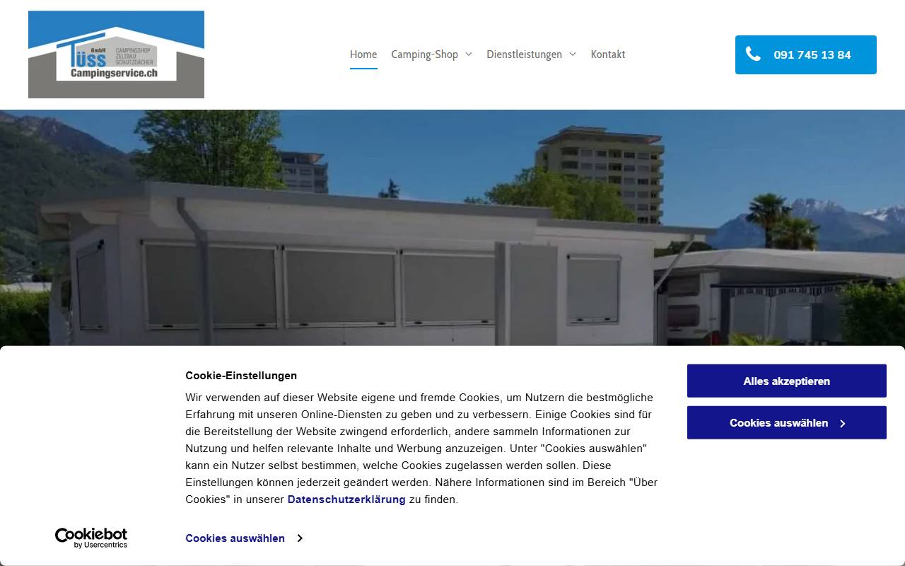 Anteprima del sito: ERAT Campingservice SA
