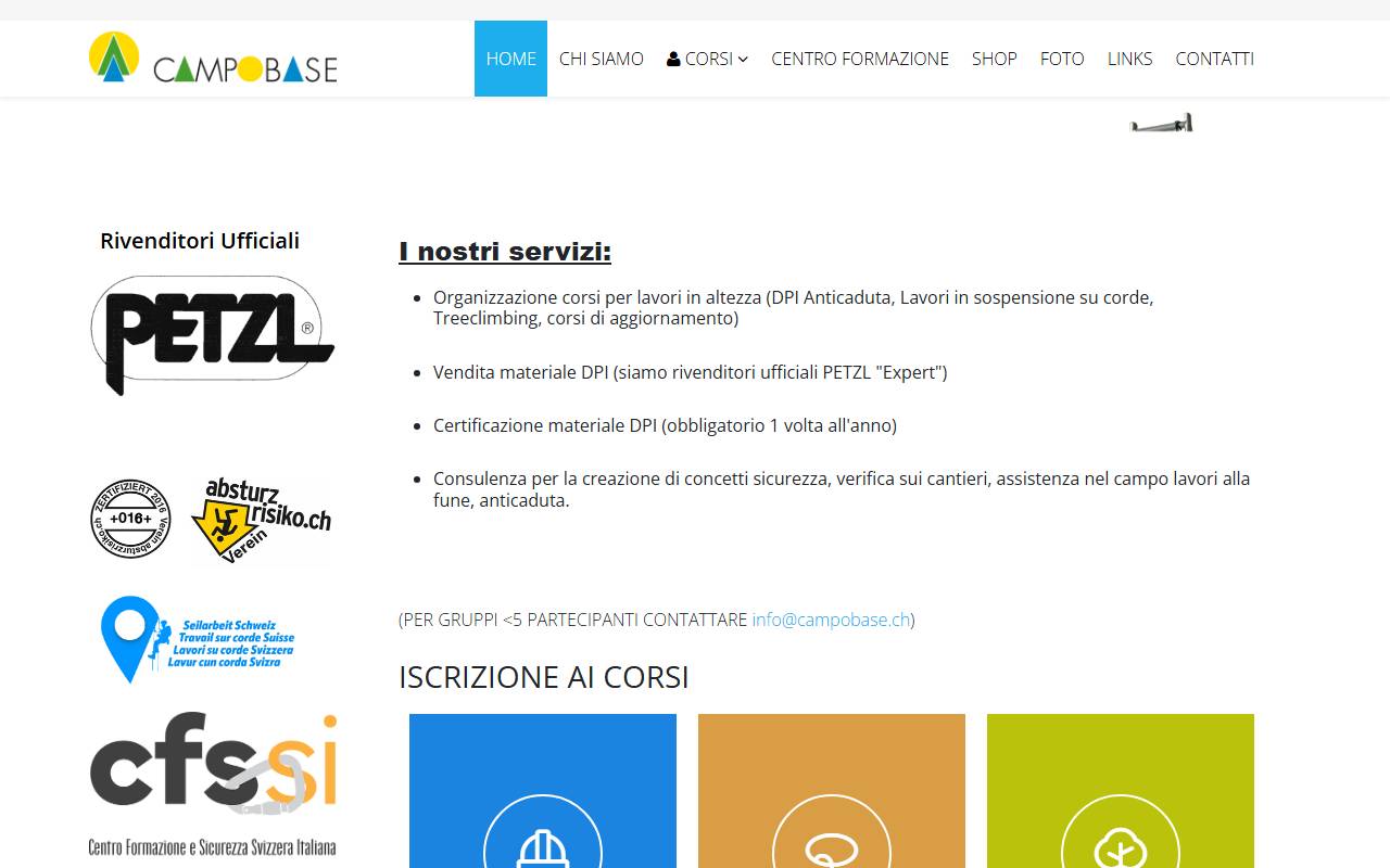 Anteprima del sito: Campobase Sagl