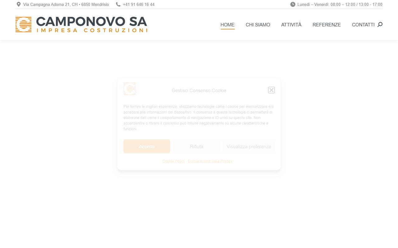 Anteprima del sito: Camponovo SA Impresa Costruzioni