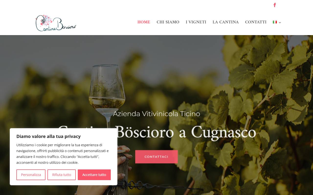 Anteprima del sito: Azienda Vitivinicola Cantina Böscioro Sagl