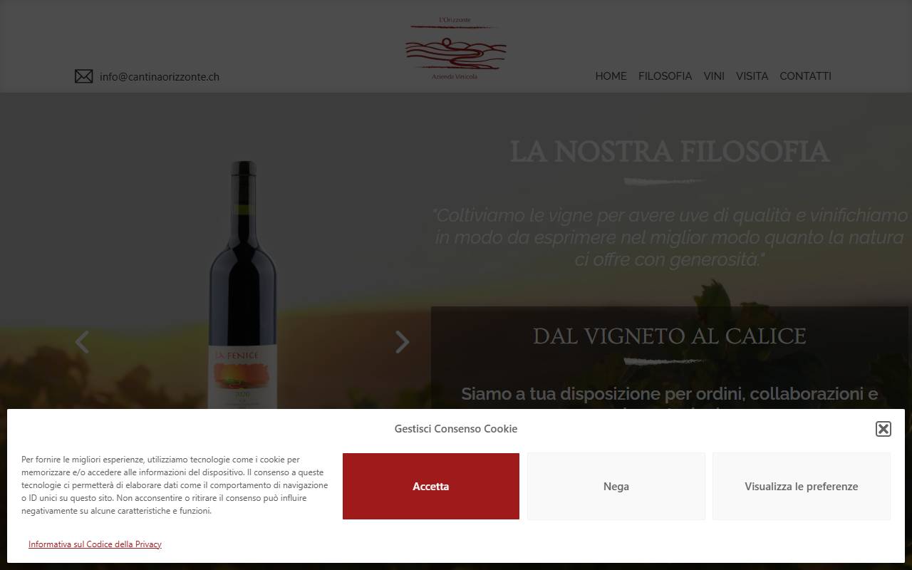 Anteprima del sito: Azienda vinicola l'Orizzonte Sagl