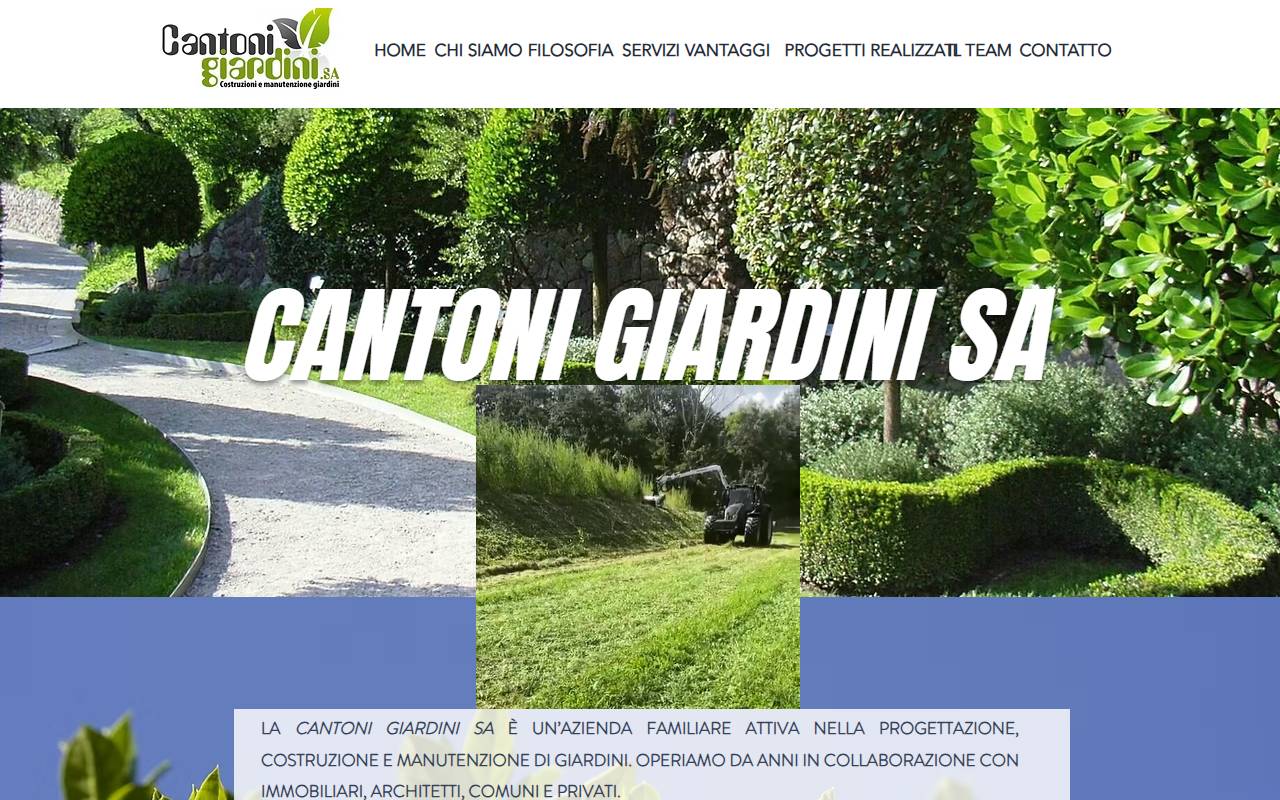 Anteprima del sito: Cantoni Giardini SA
