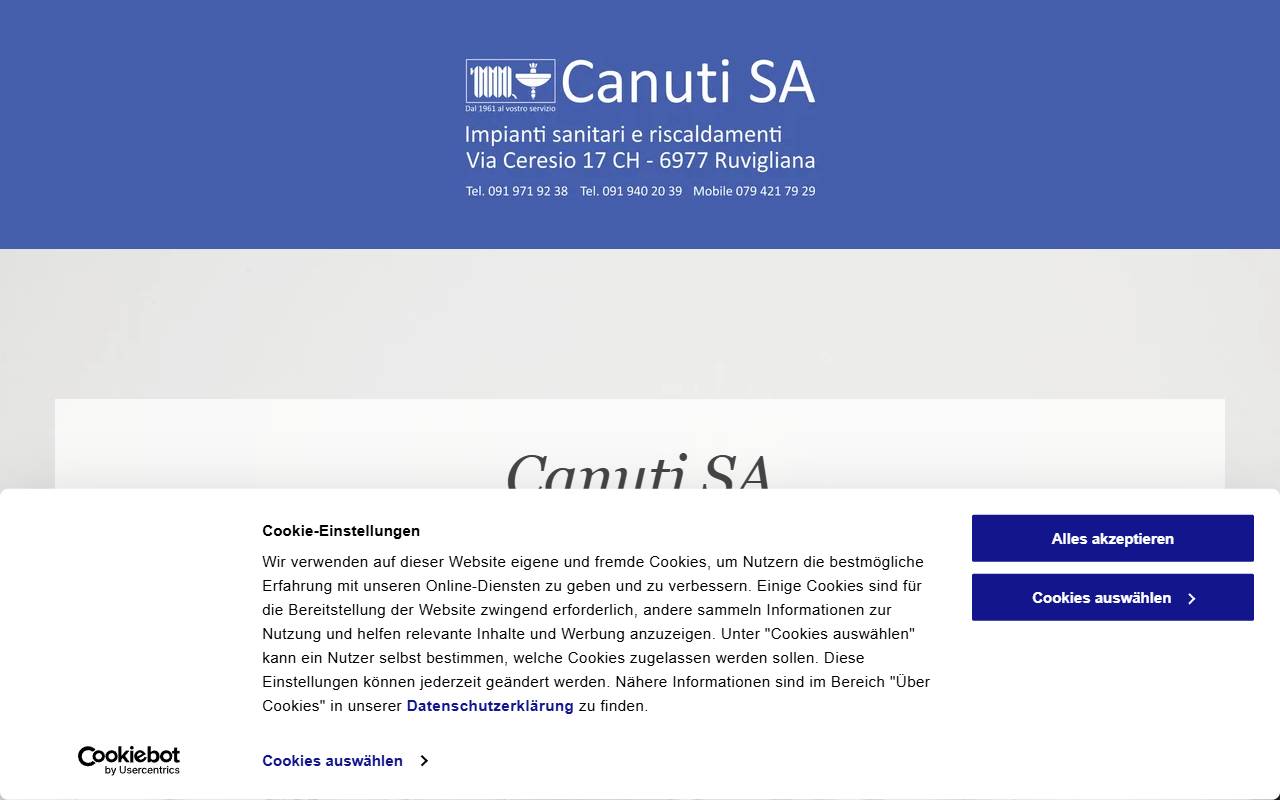 Anteprima del sito: CANUTI SA