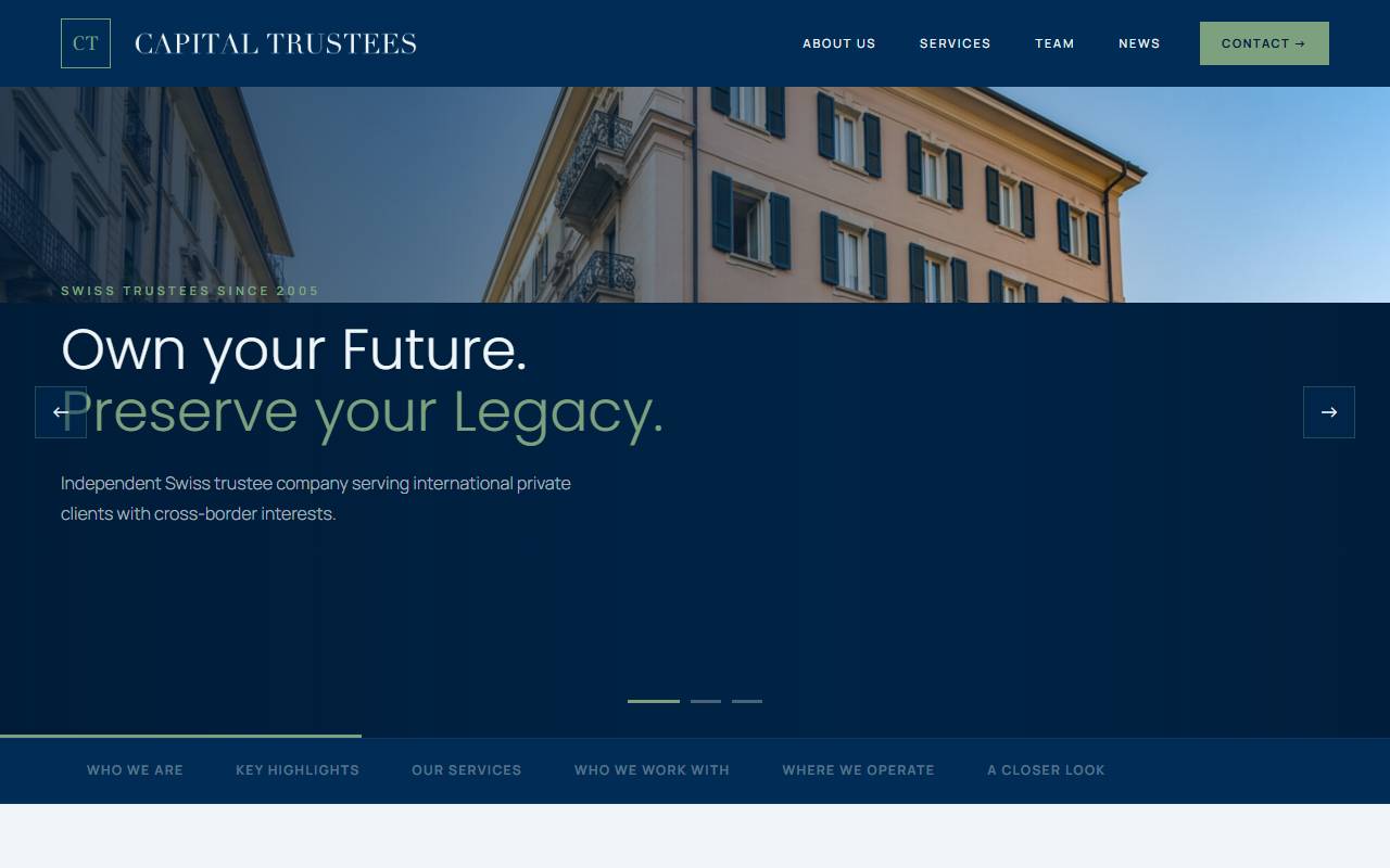 Anteprima del sito: Capital Trustees AG
