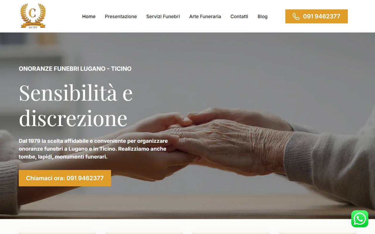 Anteprima del sito: Antonio Capodaglio Onoranze Funebri Sagl