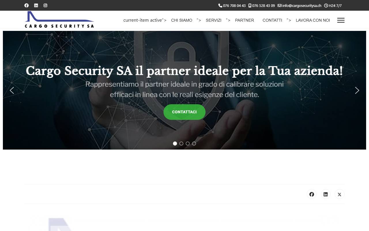 Anteprima del sito: Cargo Security SA