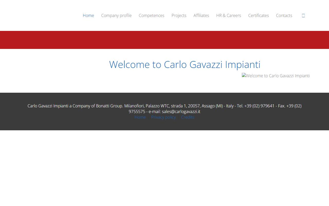 Anteprima del sito: CARLO GAVAZZI IMPIANTI S.p.A., Milano, succursale di Lugano