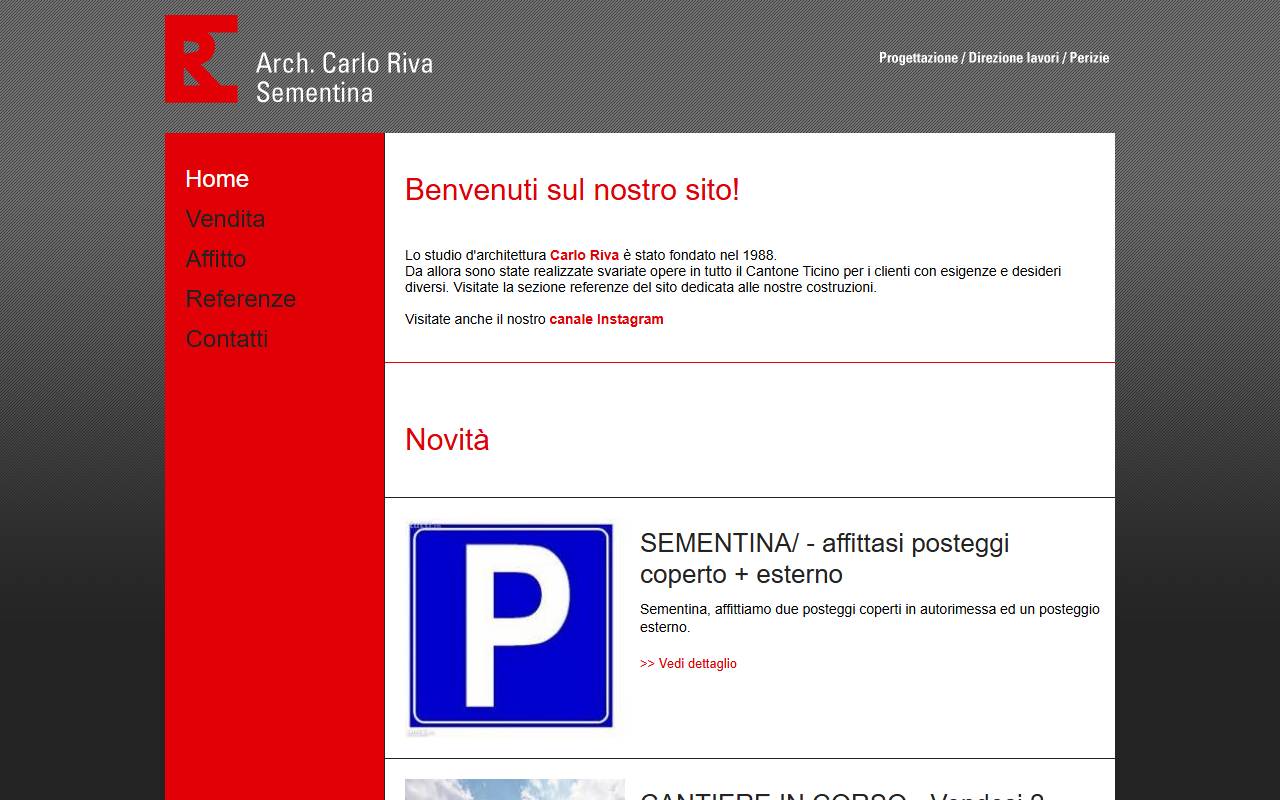 Anteprima del sito: Studio architettura Carlo Riva SA