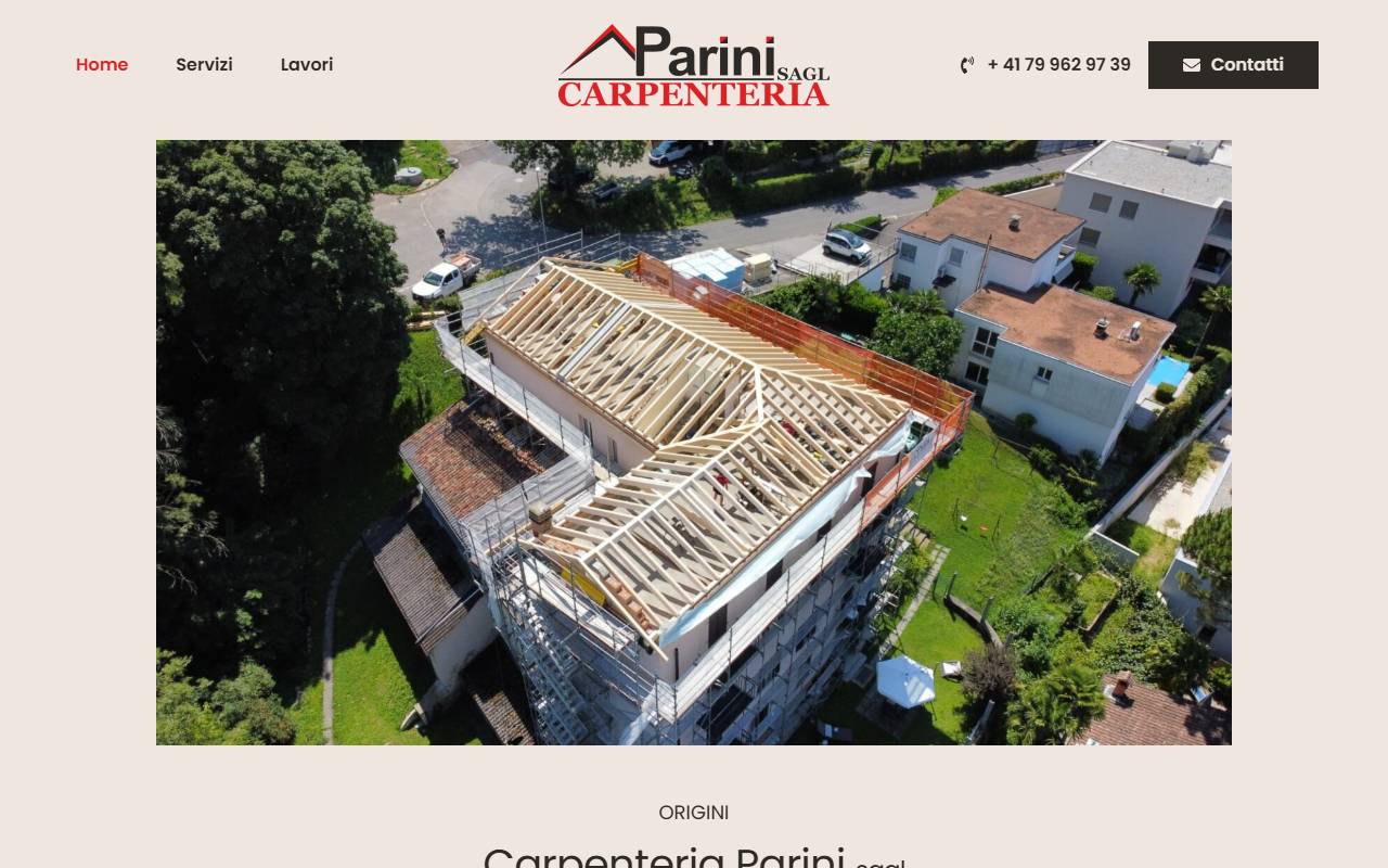 Anteprima del sito: Carpenteria Parini Sagl