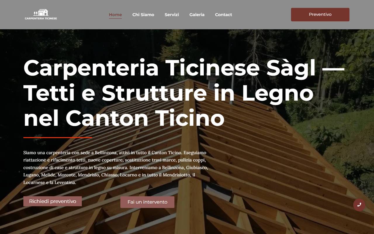 Anteprima del sito: Carpenteria Ticinese Sagl