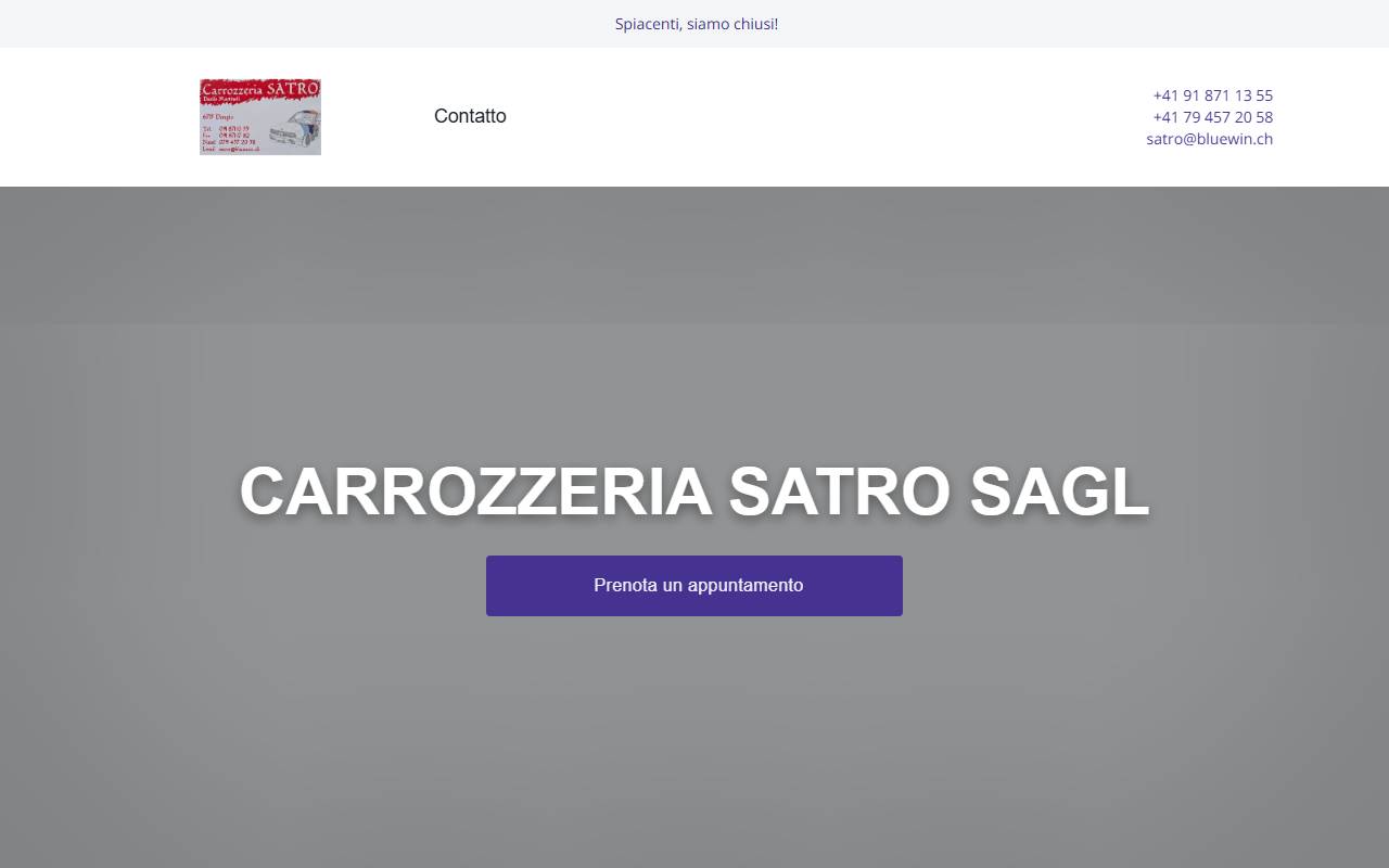 Anteprima del sito: Carrozzeria Satro Sagl