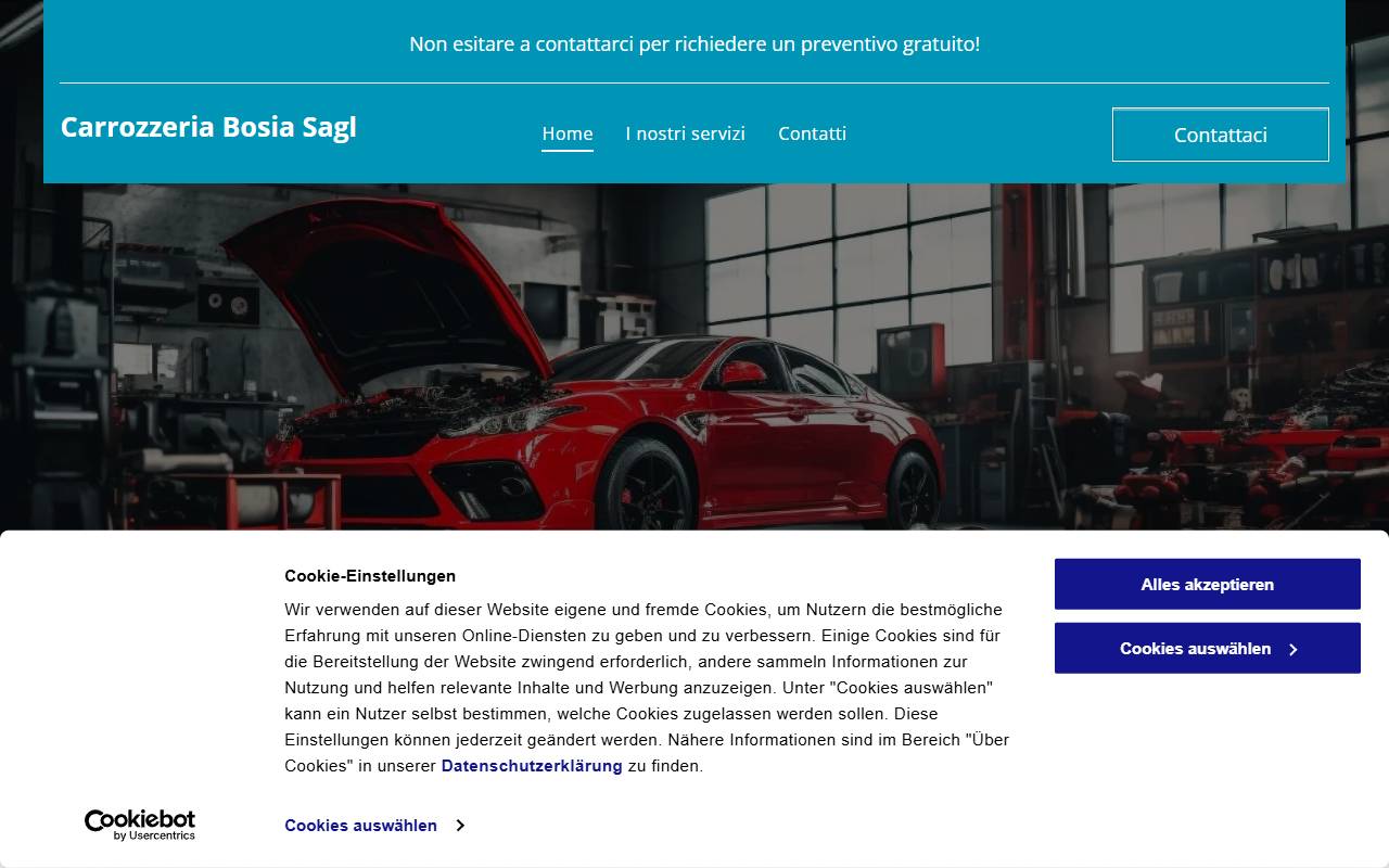 Anteprima del sito: Carrozzeria Bosia Sagl