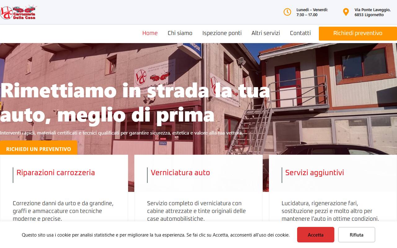Anteprima del sito: CARROZZERIA DELLA CASA LUCA SAGL