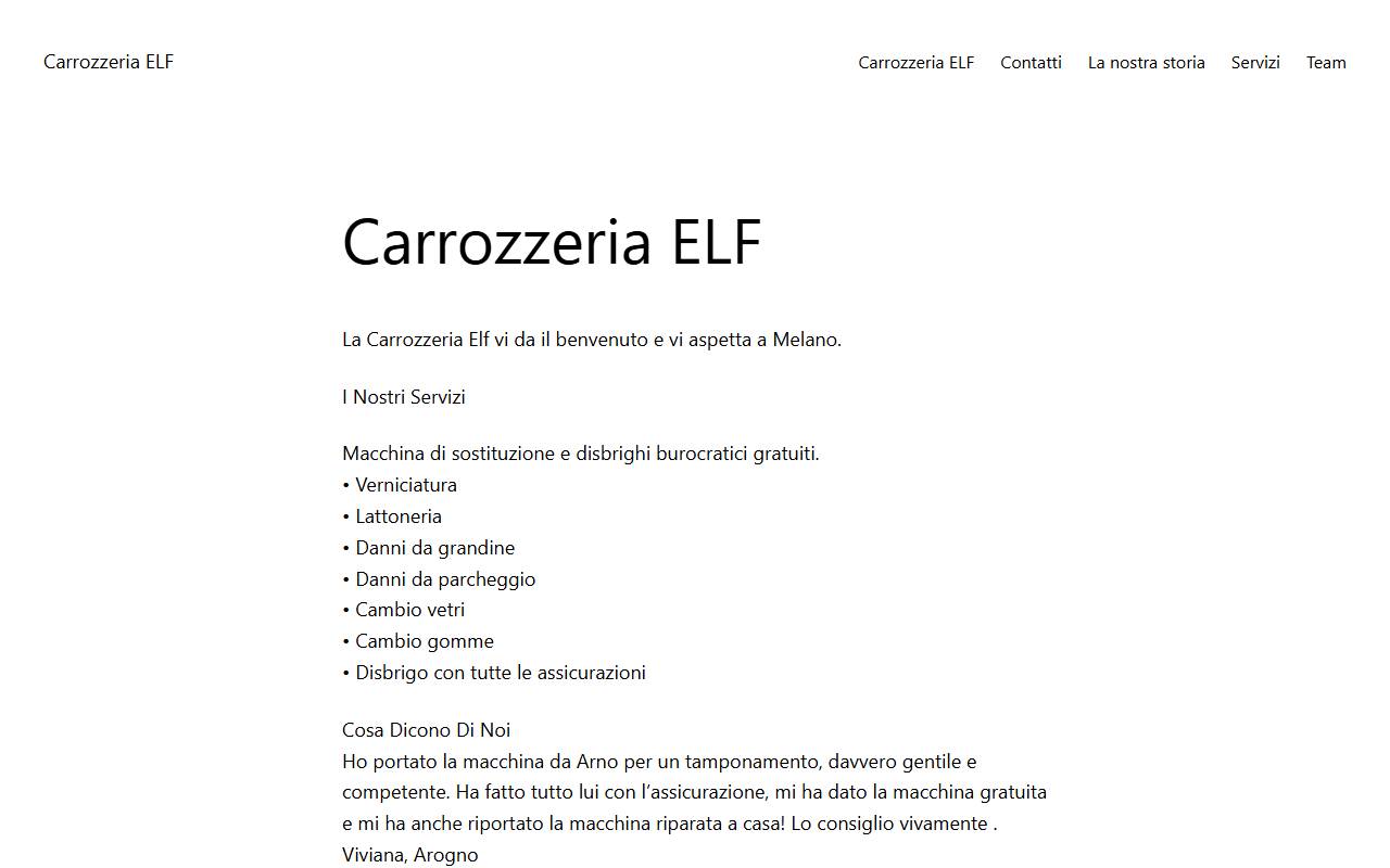 Anteprima del sito: Carrozzeria Elf SA
