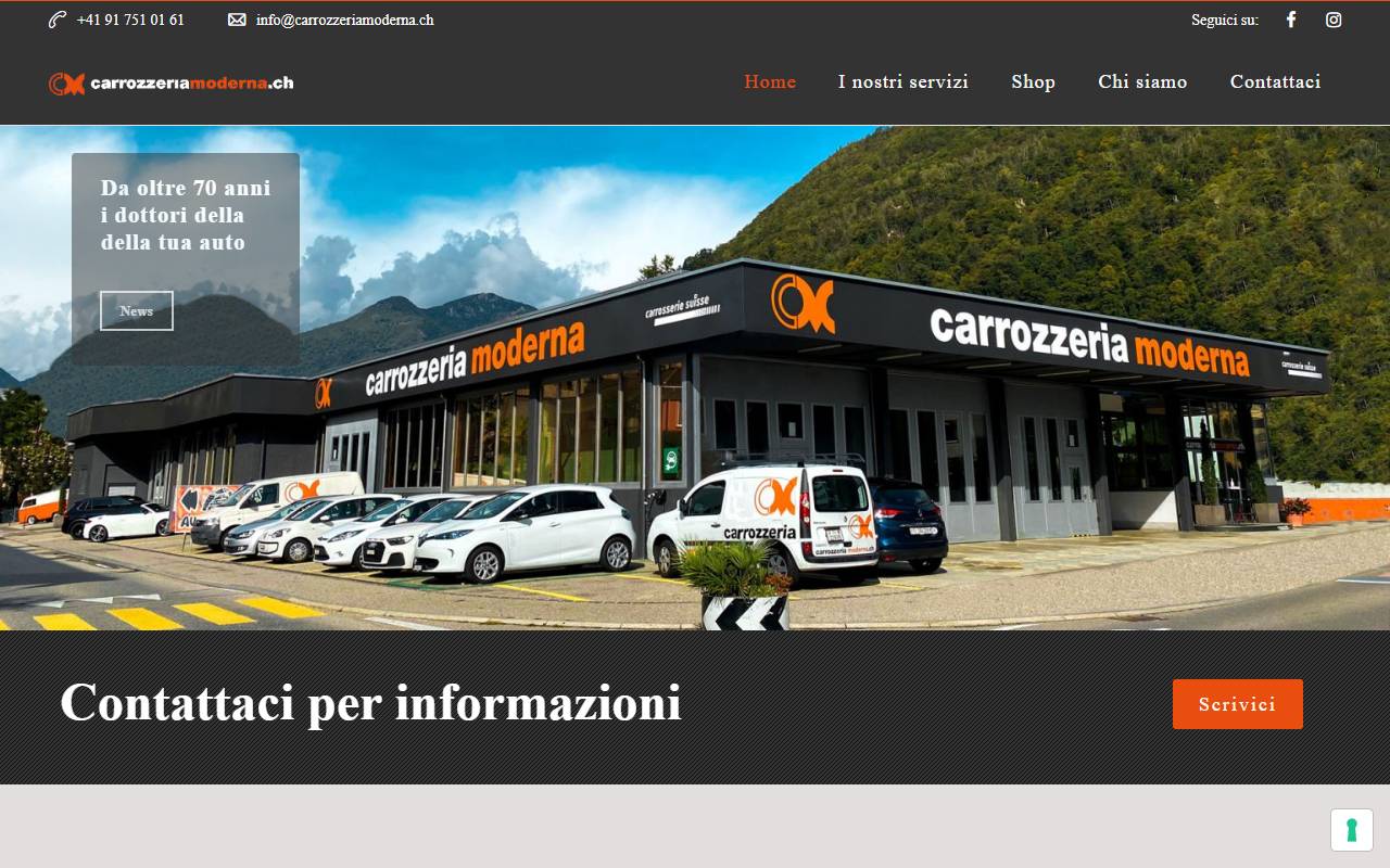 Anteprima del sito: Carrozzeria Moderna SA