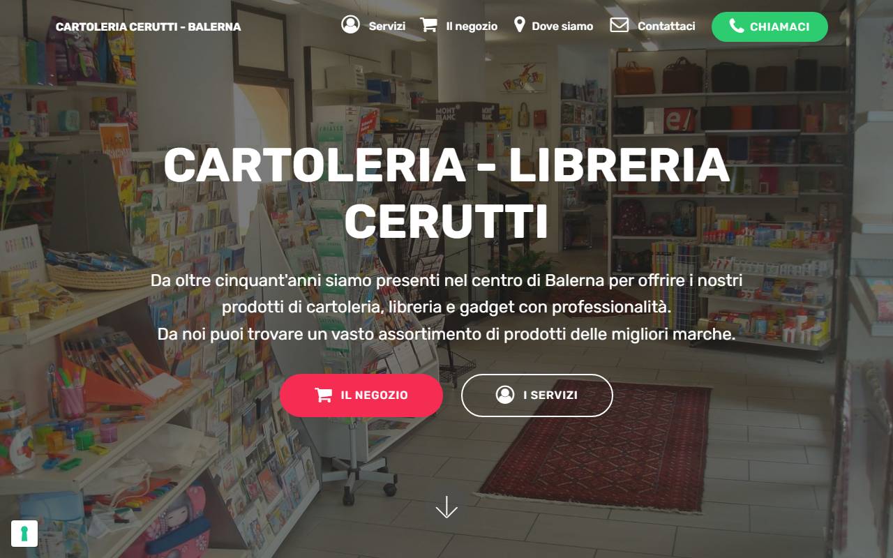 Anteprima del sito: CARTOLERIA - LIBRERIA CERUTTI SAGL