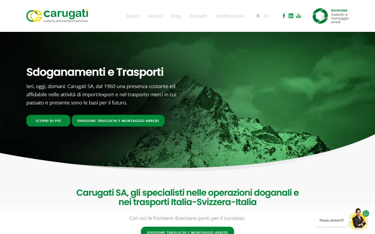 Anteprima del sito: Carugati SA Trasporti Internazionali