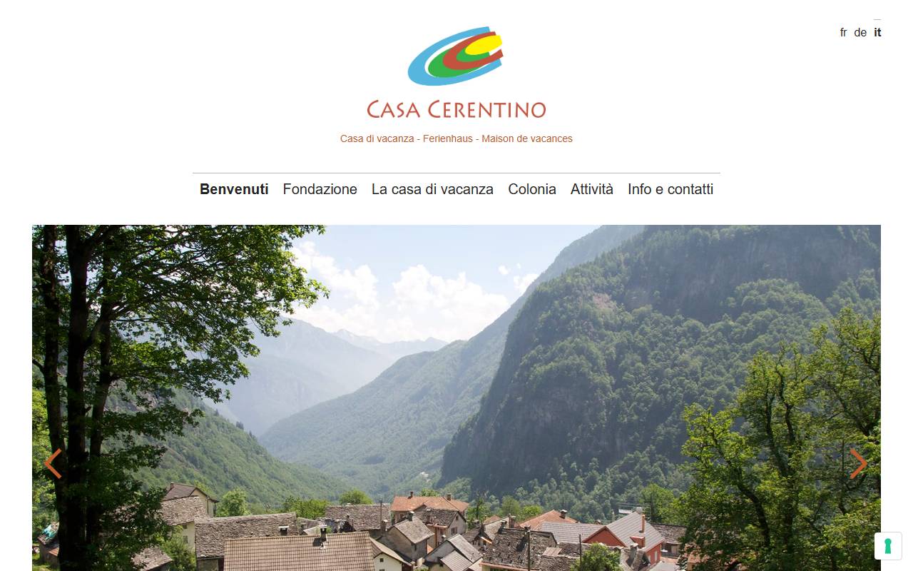 Anteprima del sito: Fondazione Alberto Pedrazzini - Casa di vacanza di Cerentino