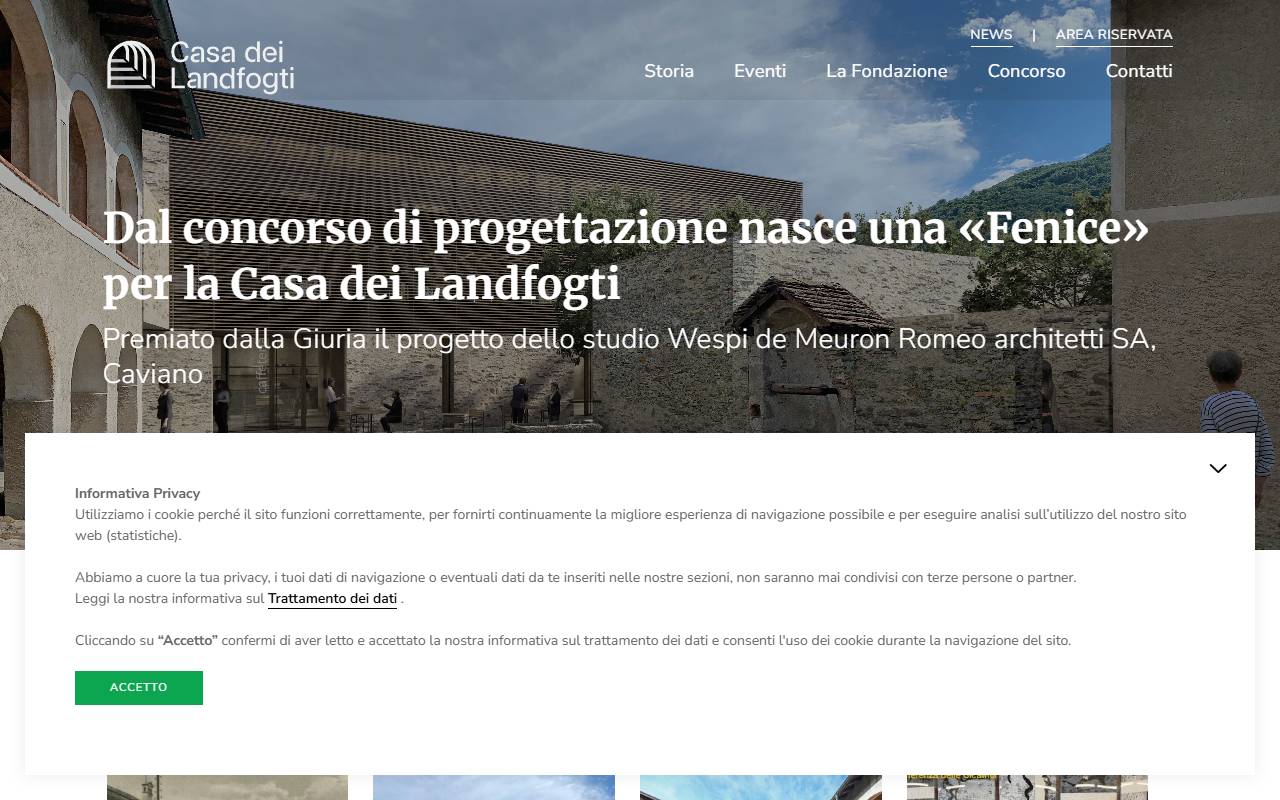 Anteprima del sito: FONDAZIONE CENTRO CULTURALE CASA DEI LANDFOGTI MONTECENERI