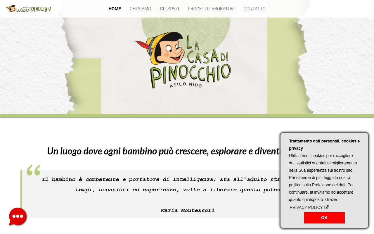 Anteprima del sito: Associazione LA CASA DI PINOCCHIO
