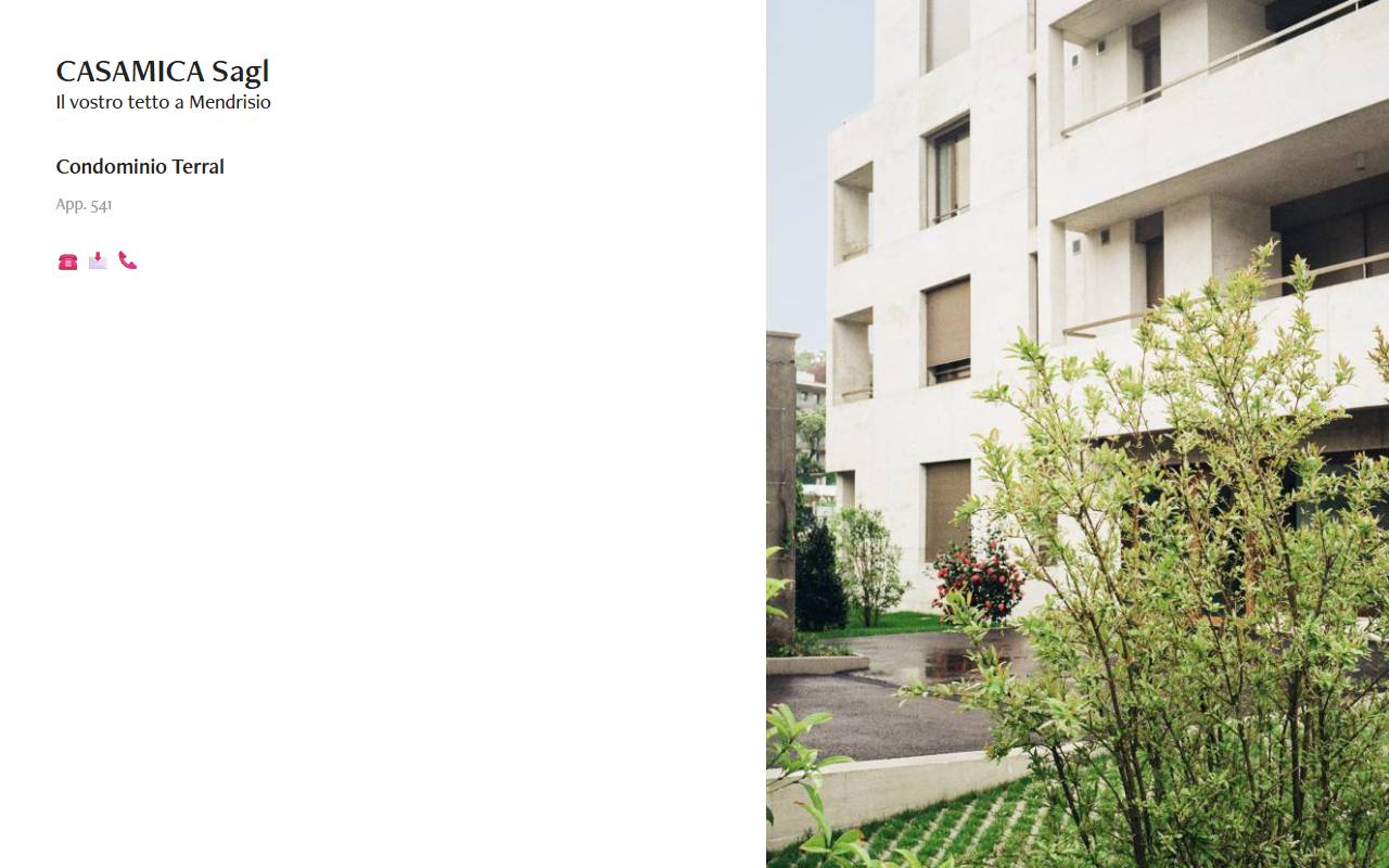 Anteprima del sito: CASAMICA Sagl