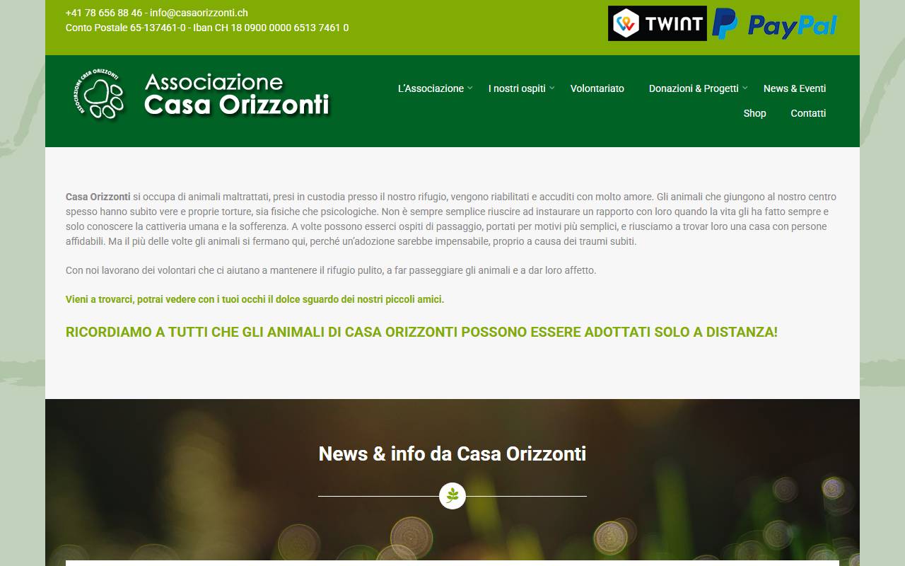 Anteprima del sito: Associazione Casa Orizzonti
