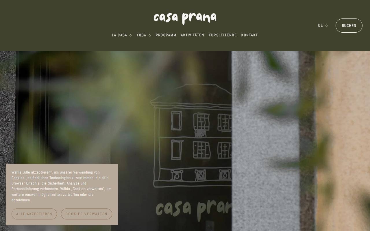 Anteprima del sito: Casa Prana Sagl