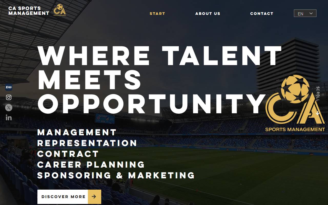 Anteprima del sito: CA Sport Management Sagl