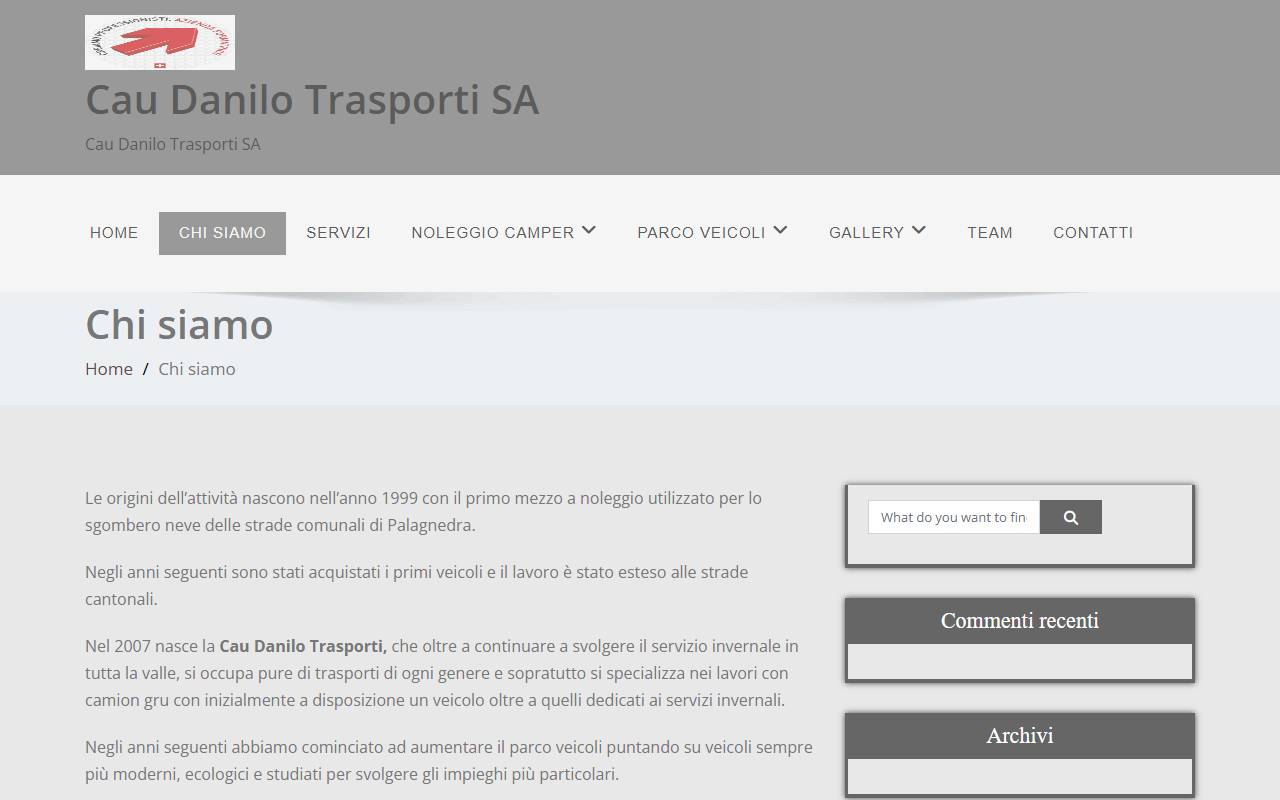 Anteprima del sito: Cau Danilo Trasporti SA