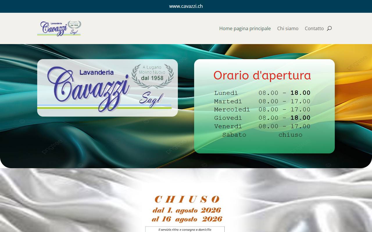 Anteprima del sito: Lavanderia Cavazzi Sagl