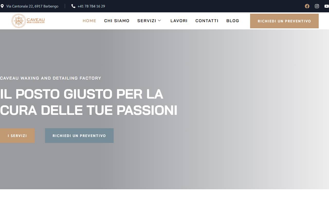Anteprima del sito: Caveau Waxing & Detailing Factory Sagl