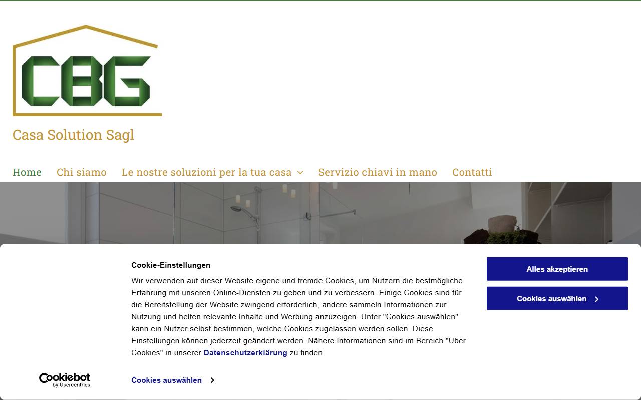 Anteprima del sito: CBG Casa Solution Sagl