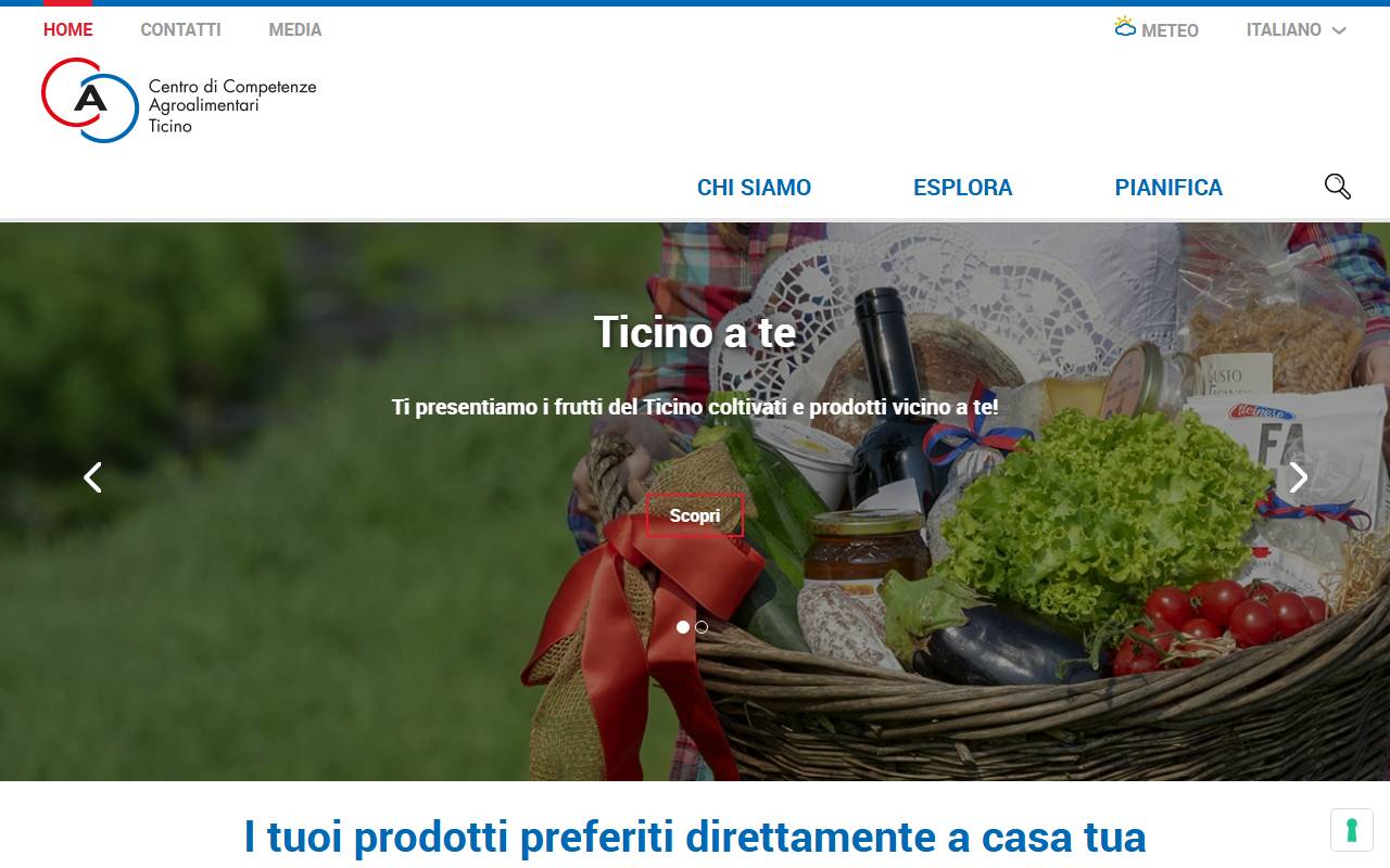 Anteprima del sito: Associazione Centro di Competenza Agroalimentari Ticino (CCAT)