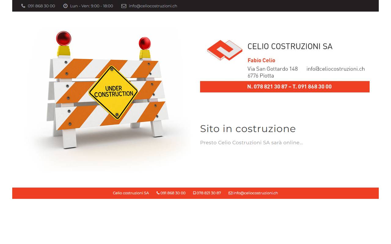 Anteprima del sito: Celio Costruzioni SA