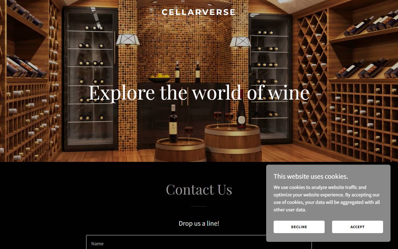 Anteprima del sito: CellarVerse Sagl