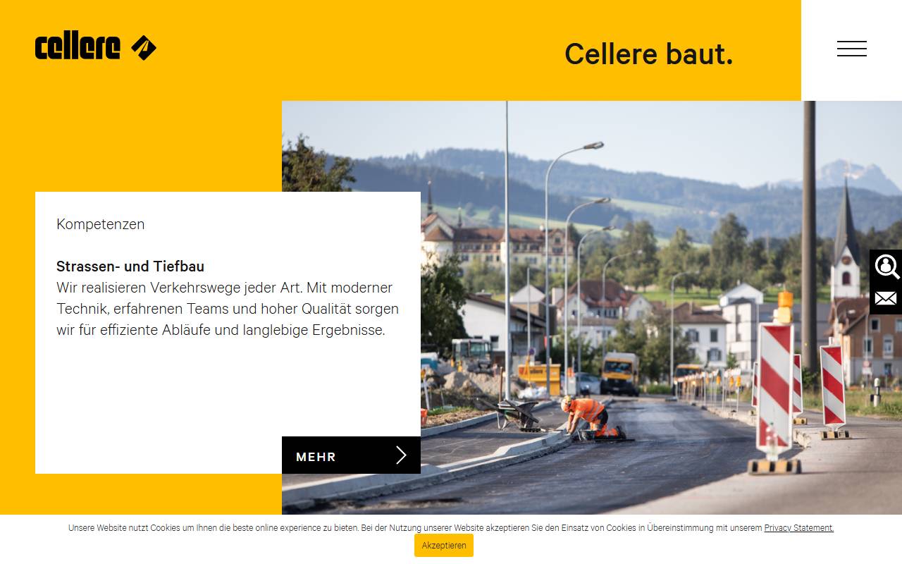 Anteprima del sito: Cellere Bau AG, succursale di Locarno