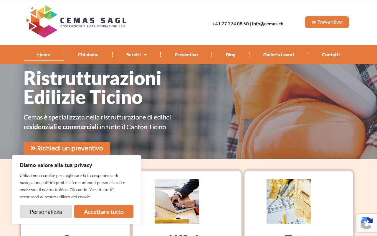 Anteprima del sito: CEMAS SAGL
