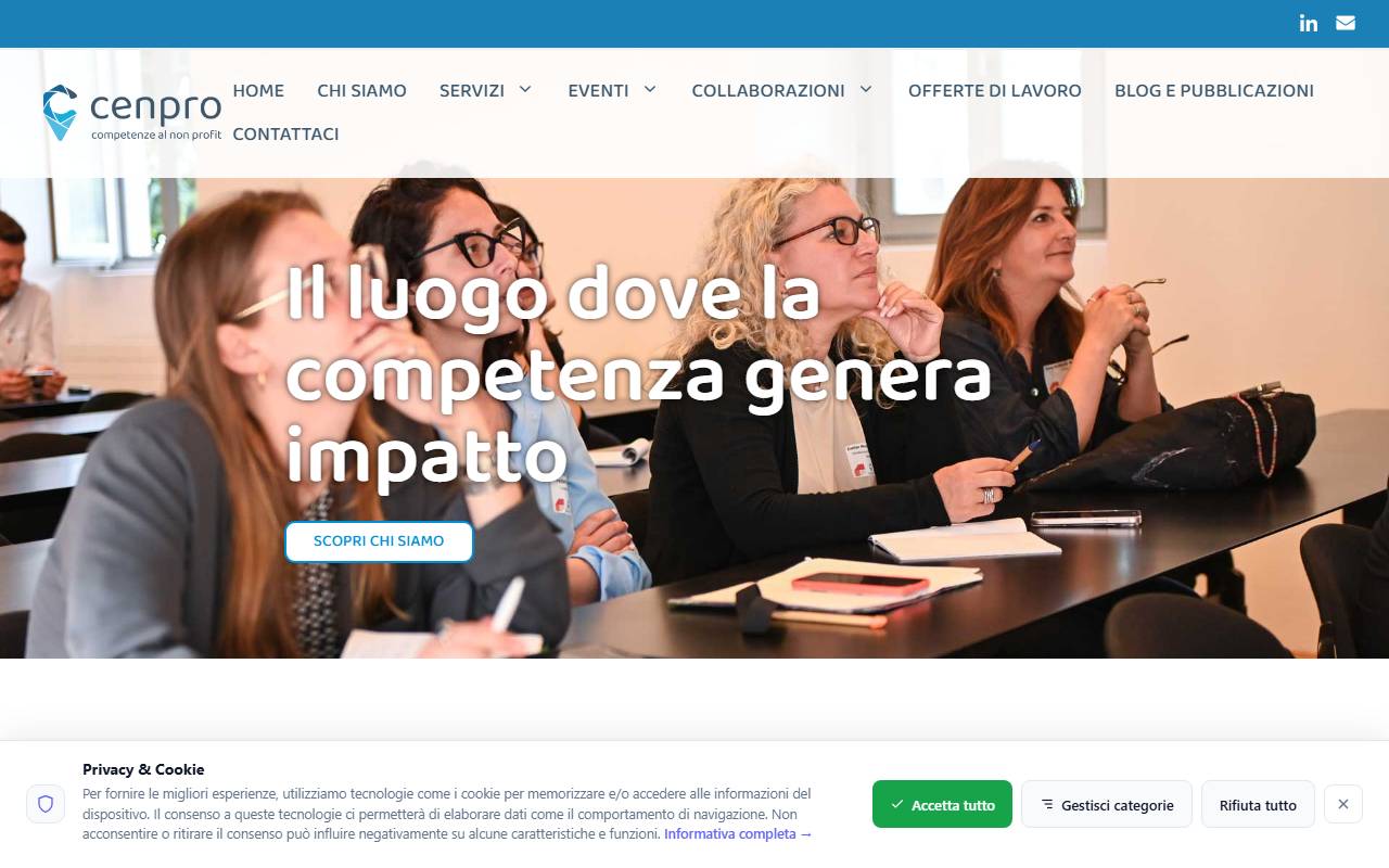 Anteprima del sito: Fondazione Centro di Competenze non profit CENPRO