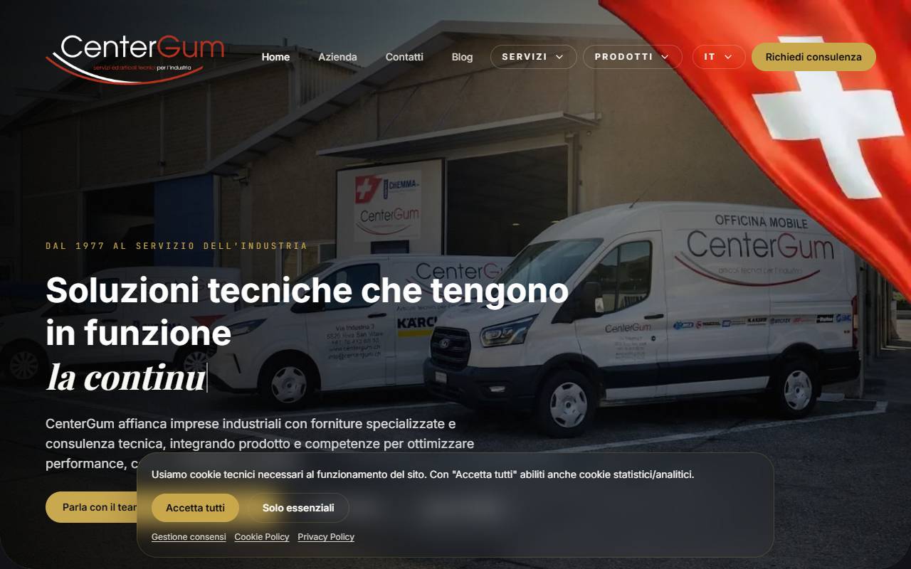 Anteprima del sito: Center Gum Sagl
