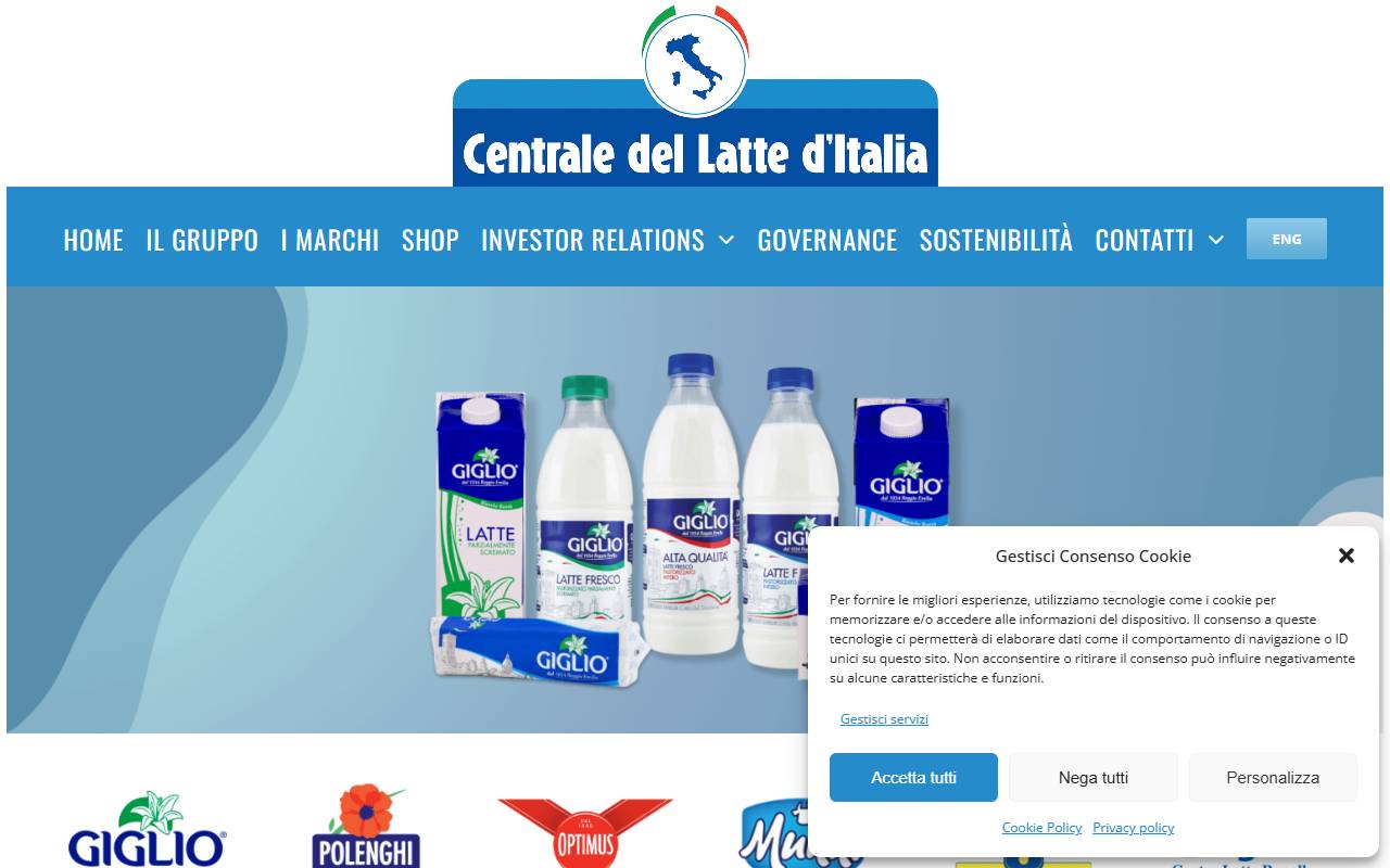 Anteprima del sito: CENTRALE DEL LATTE D'ITALIA S.p.A., Torino, succursale di Paradiso