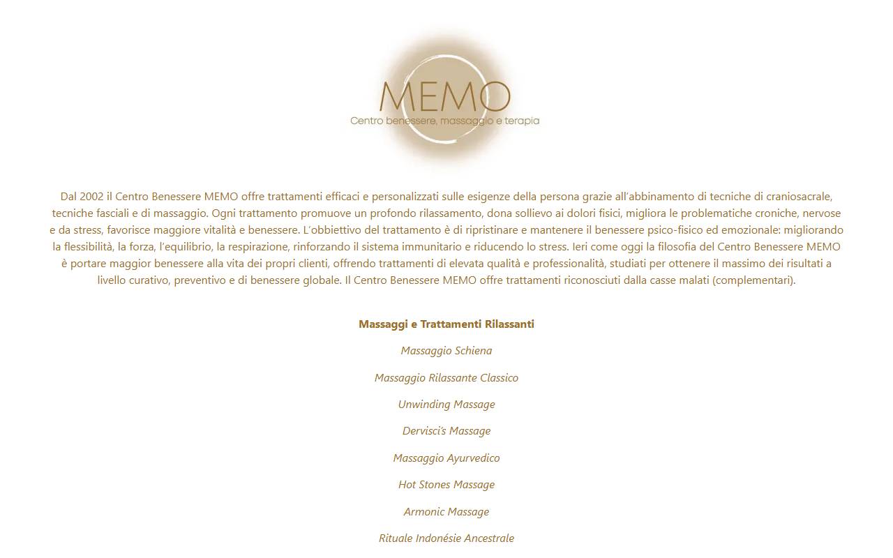 Anteprima del sito: MEMO Studio di estetica e di massaggio di Monica Meroni Bartesaghi
