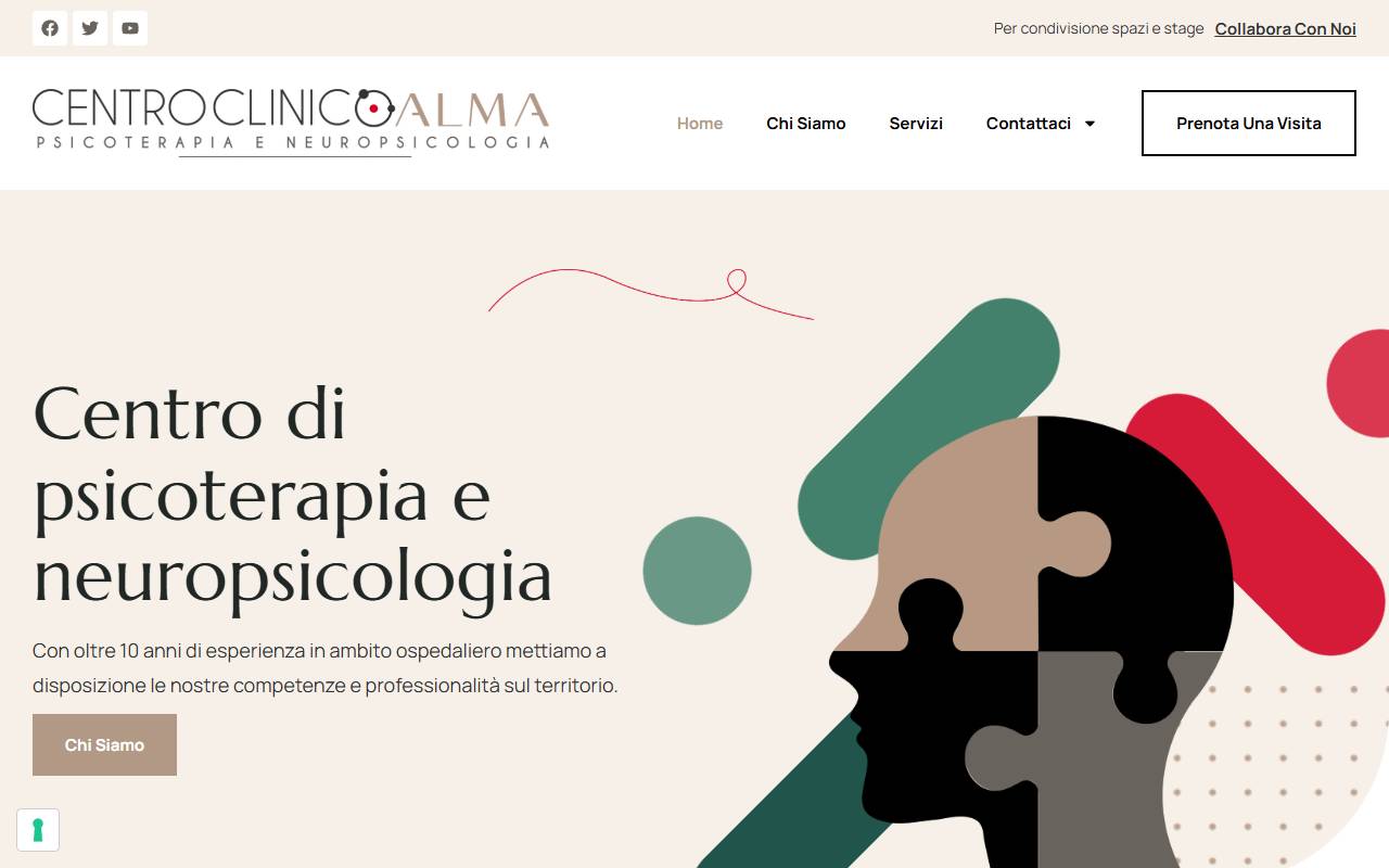 Anteprima del sito: Centro Clinico Alma di Psicoterapia e Neuropsicologia Sagl