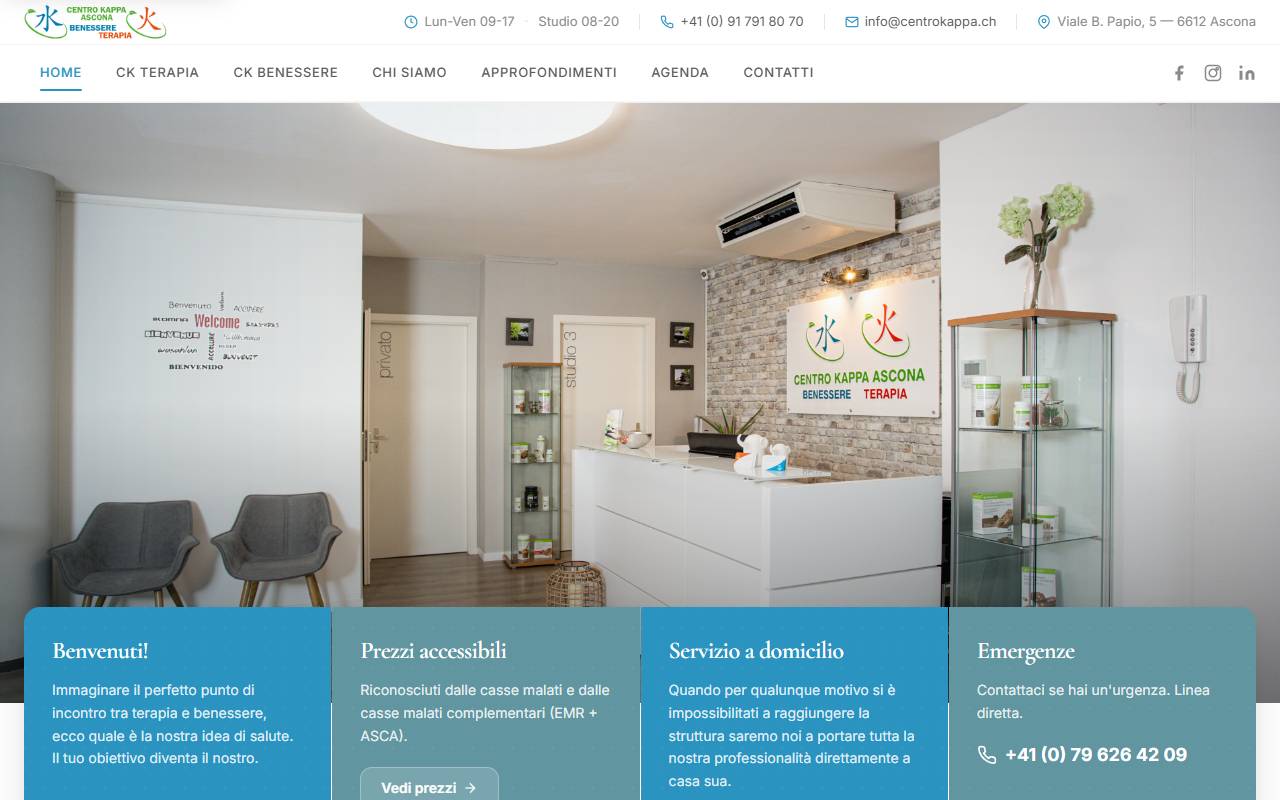 Anteprima del sito: Centro Kappa Cura e Benessere Sagl