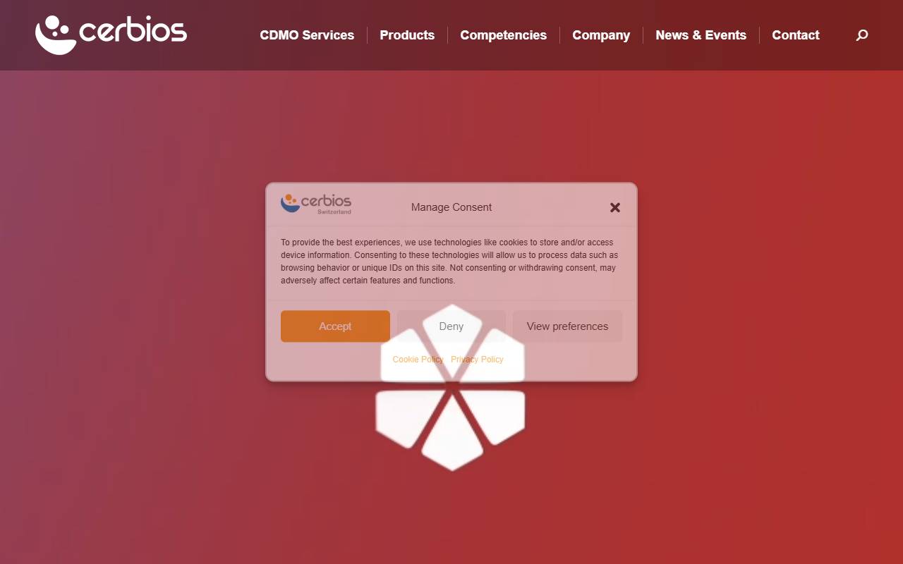 Anteprima del sito: Cerbios-Pharma SA