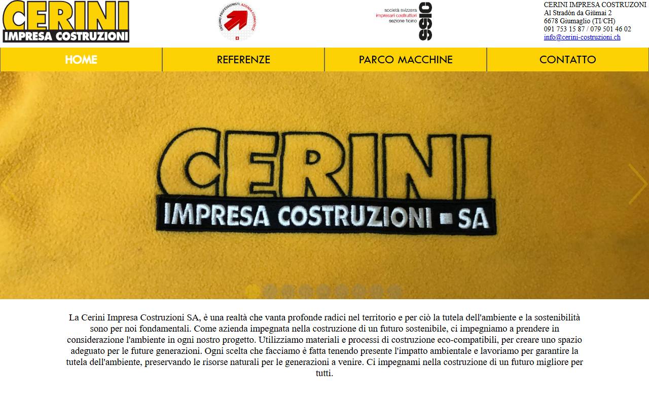 Anteprima del sito: Cerini Impresa Costruzioni SA