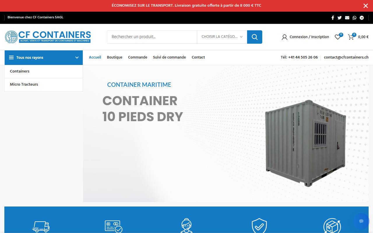 Anteprima del sito: CF Containers SAGL